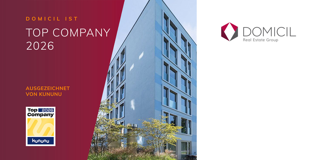 Domicil Real Estate AG erneut mit dem kununu-Siegel "Top Company 2026" ausgezeichnet